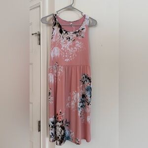 Summer Dress Light Pink Floral Size L